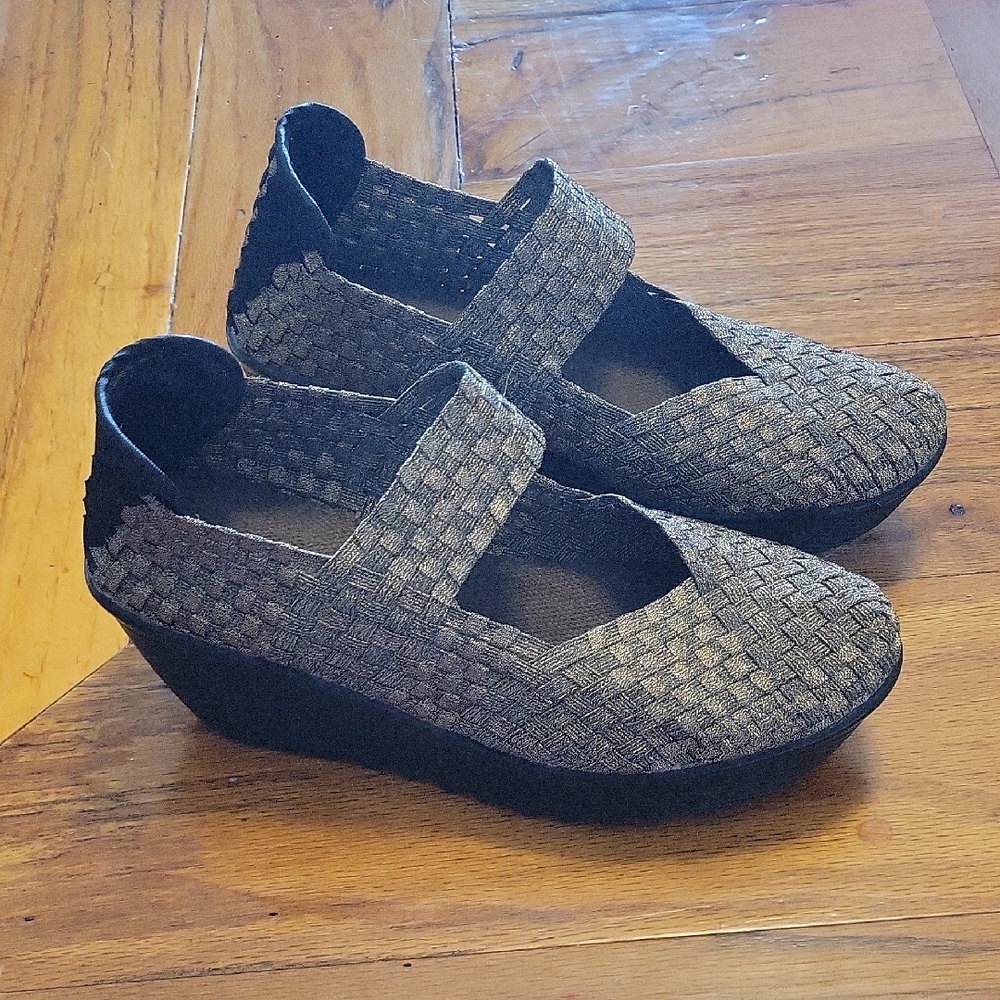 Bernie Mev Basket Weave Stylish Women's Woven Mary Jane Shoes Size EU 37